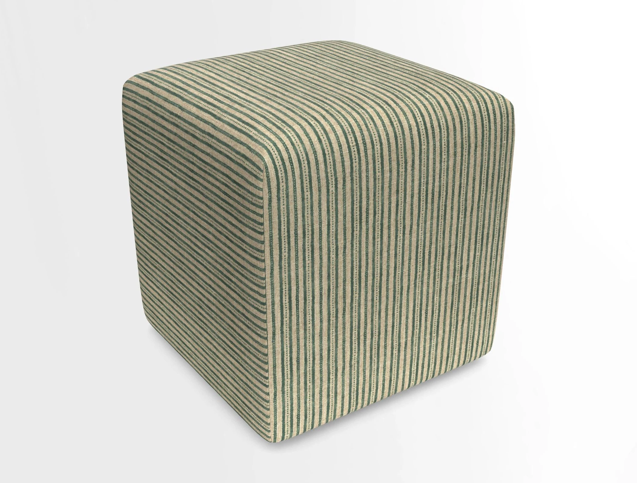 Cube Footstool in Peruvian homespun fabric