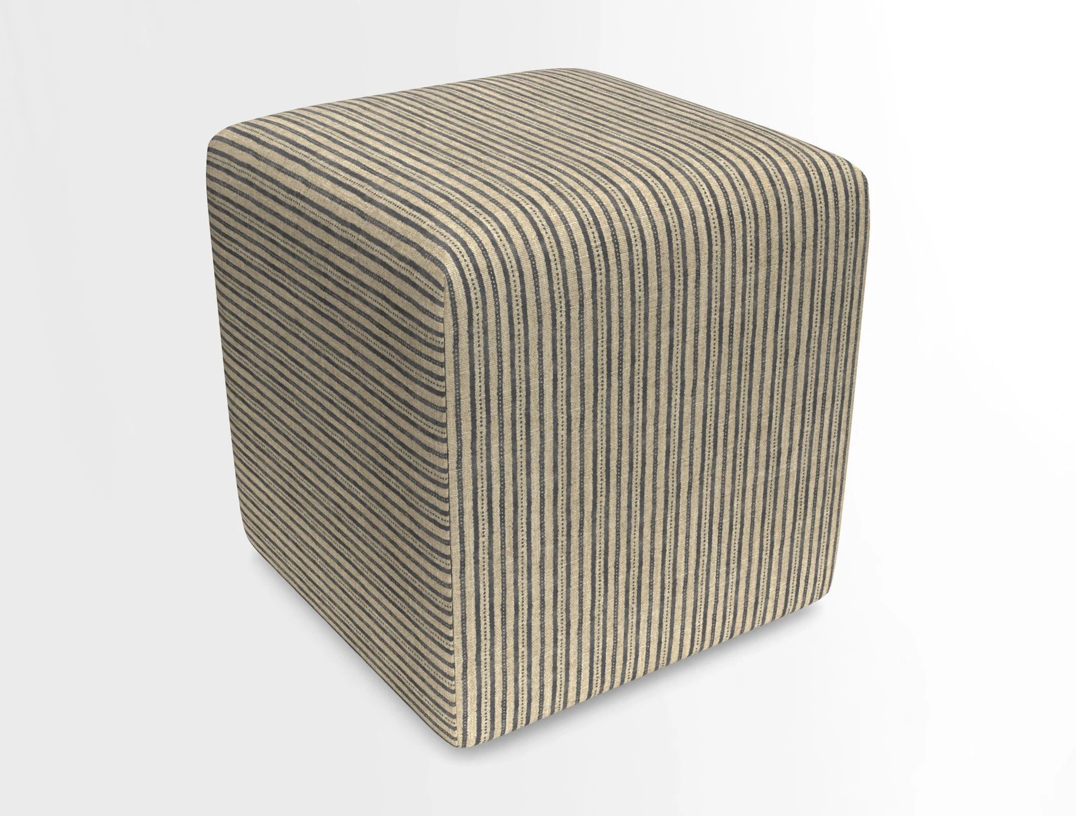 Cube Footstool in Peruvian homespun fabric
