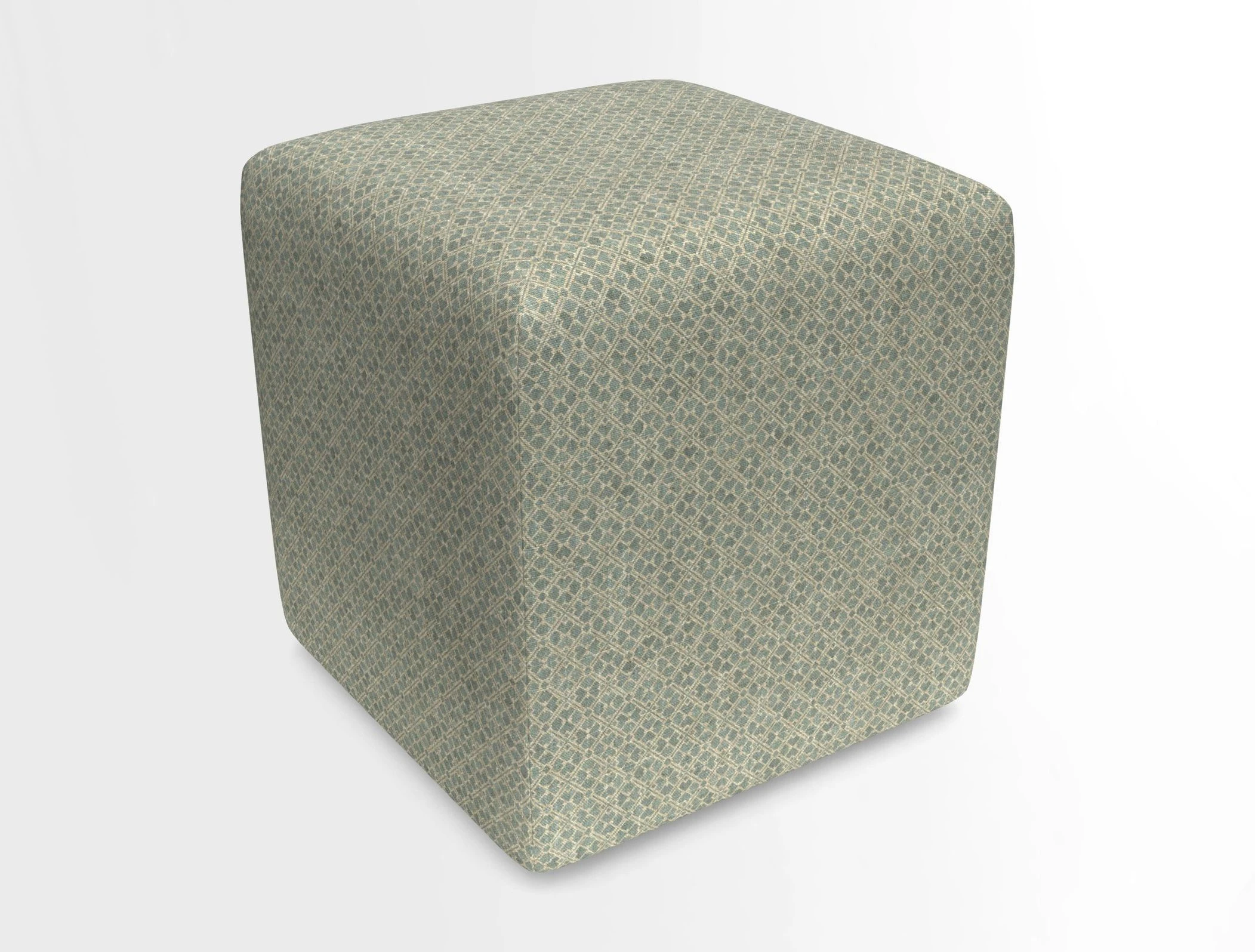 Cube Footstool in Peruvian homespun fabric