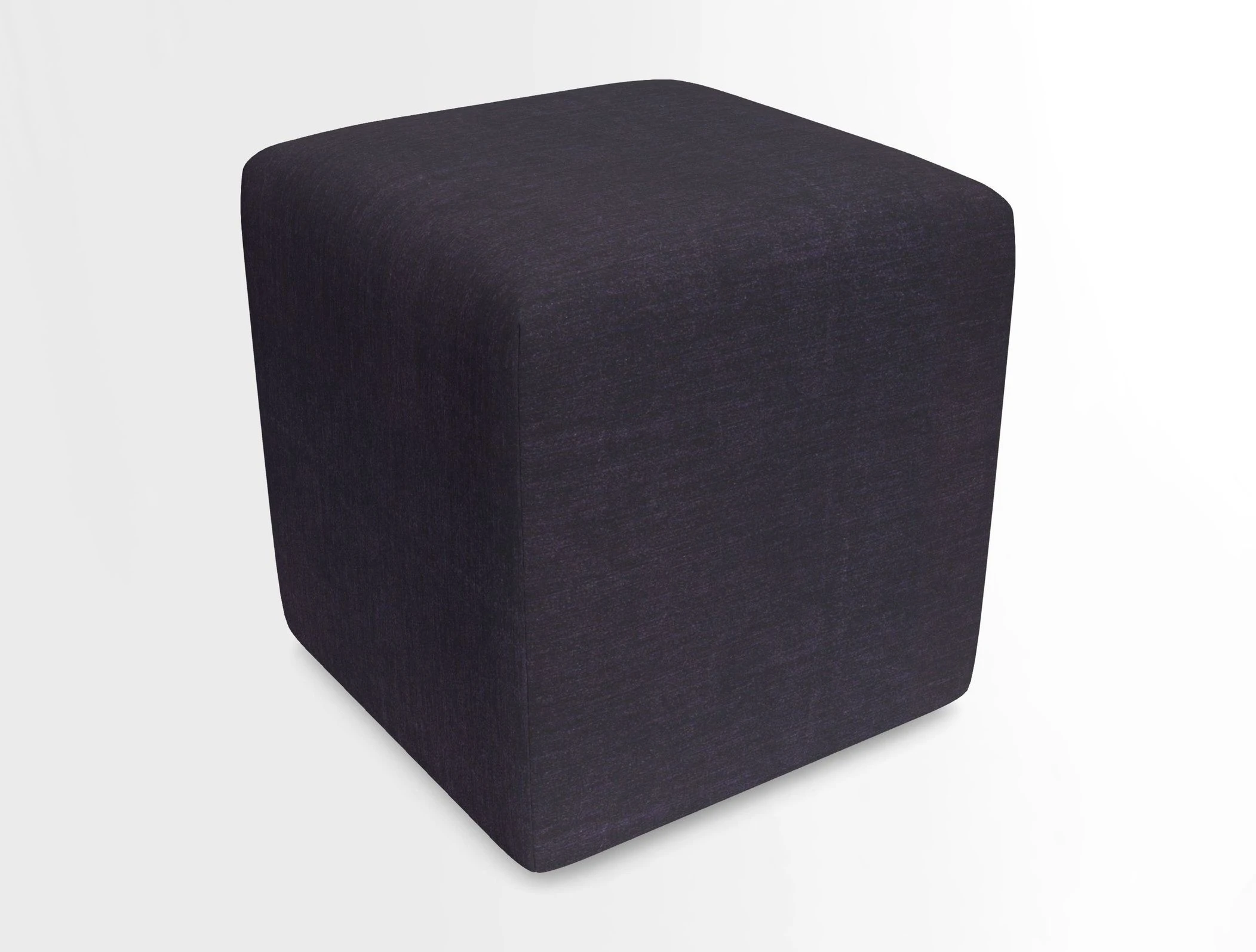 Cube Footstool in Peruvian homespun fabric