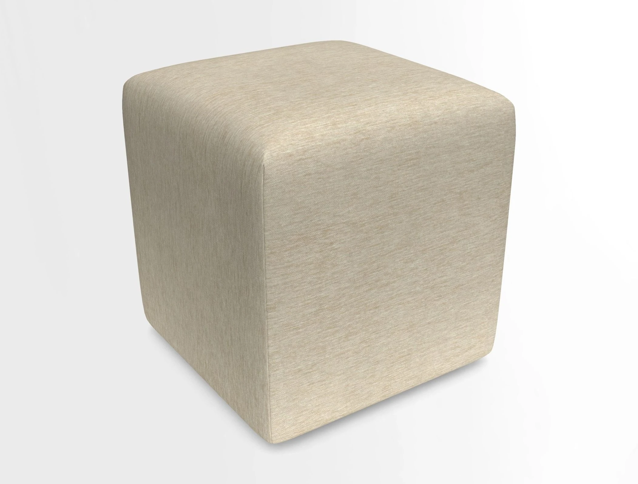 Cube Footstool in Peruvian homespun fabric