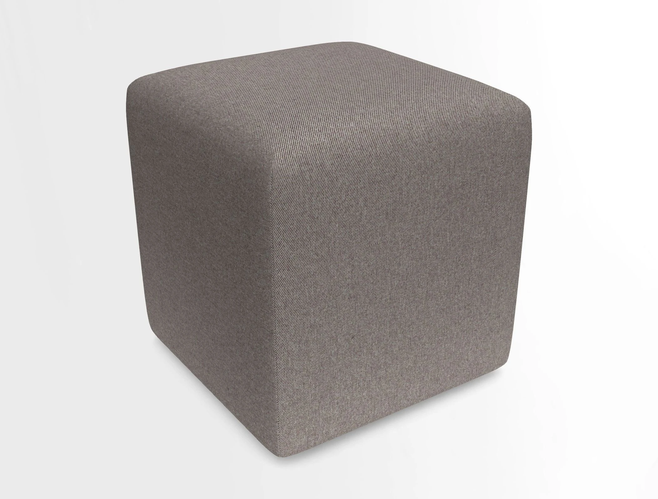 Cube Footstool in Peruvian homespun fabric