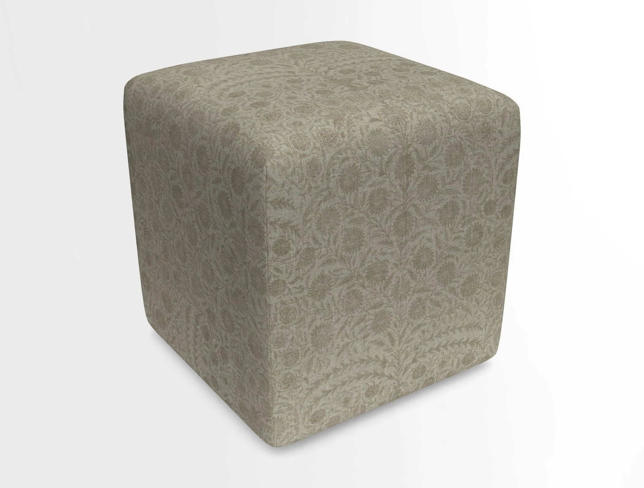 Cube Footstool in Peruvian homespun fabric