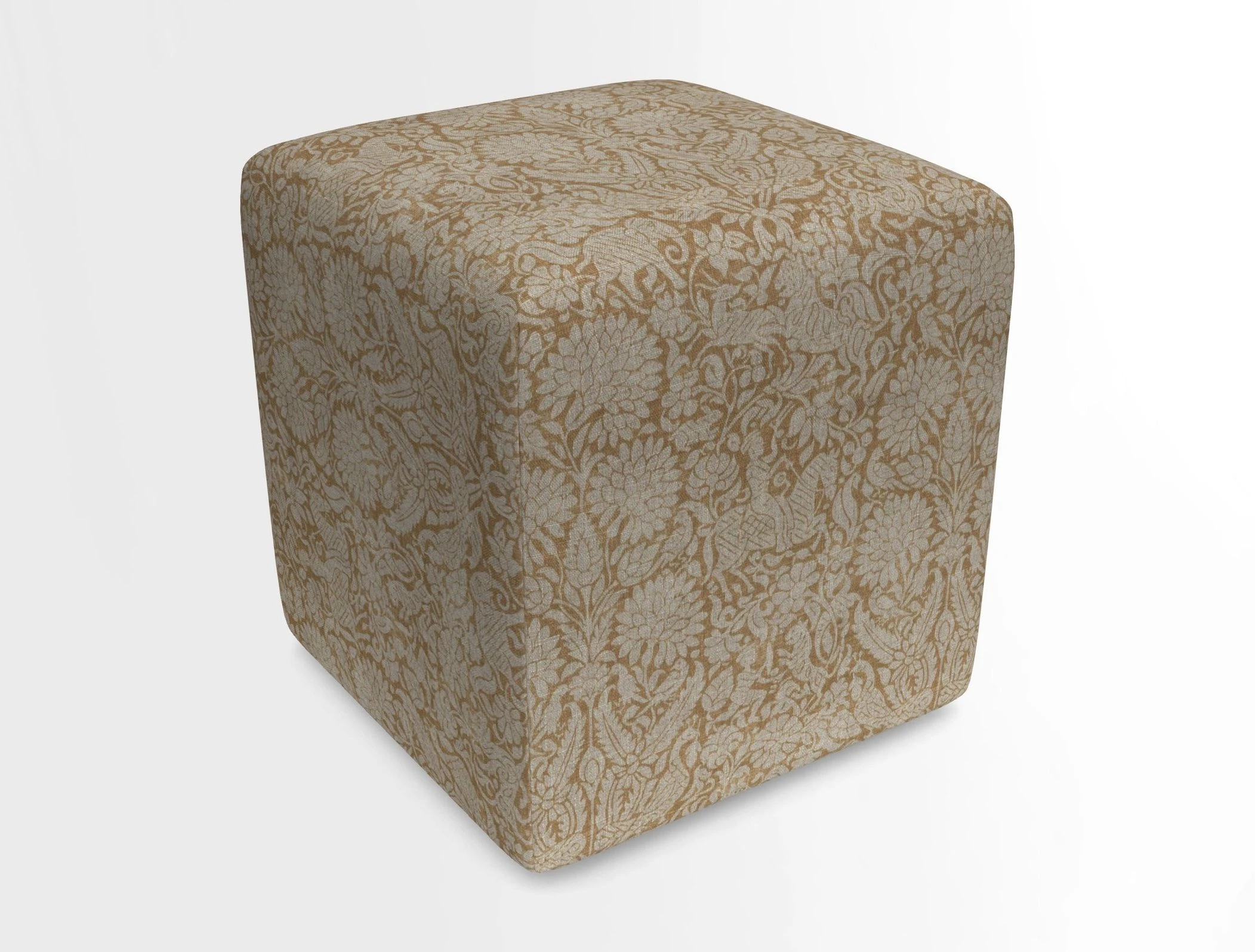 Cube Footstool in Peruvian homespun fabric