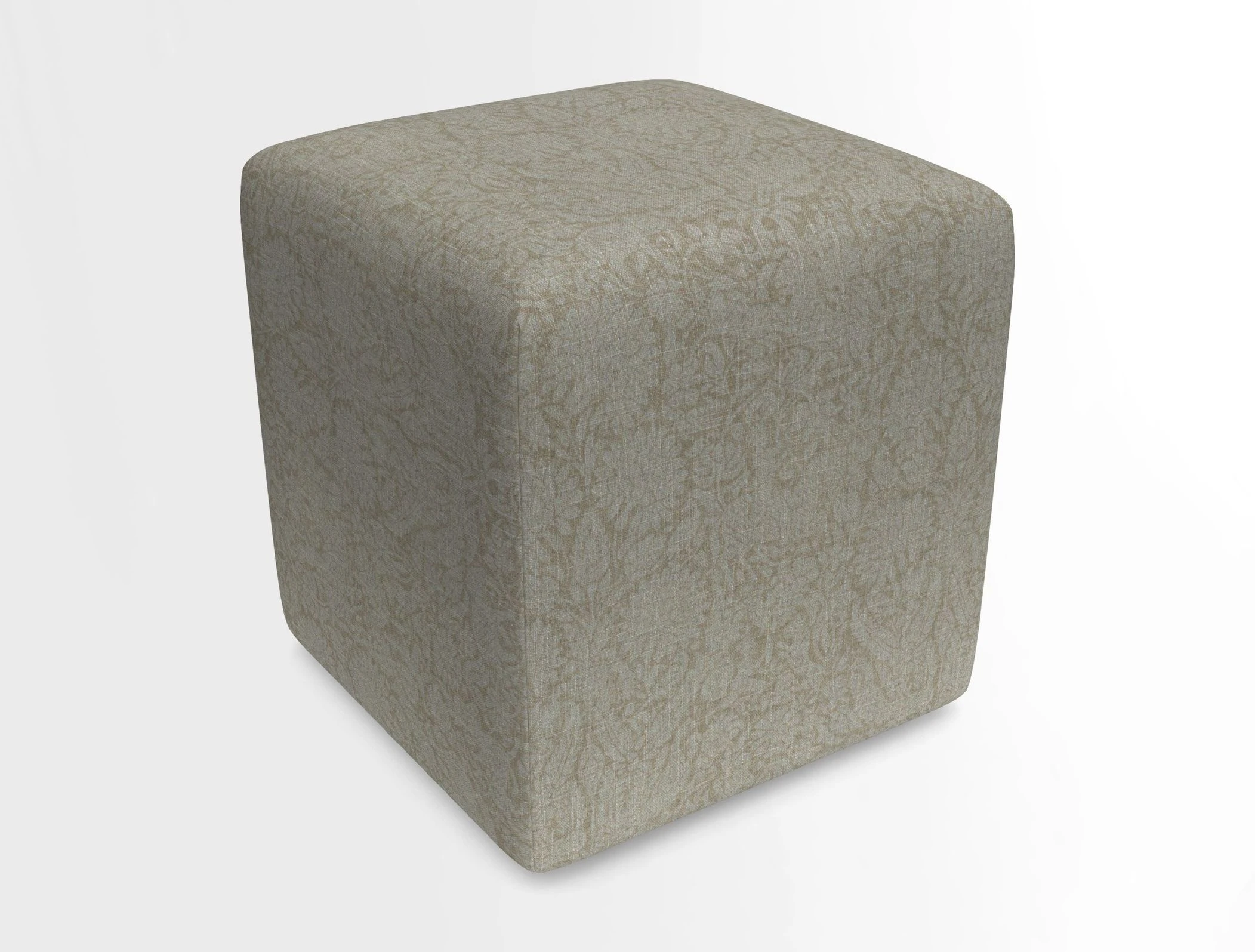 Cube Footstool in Peruvian homespun fabric
