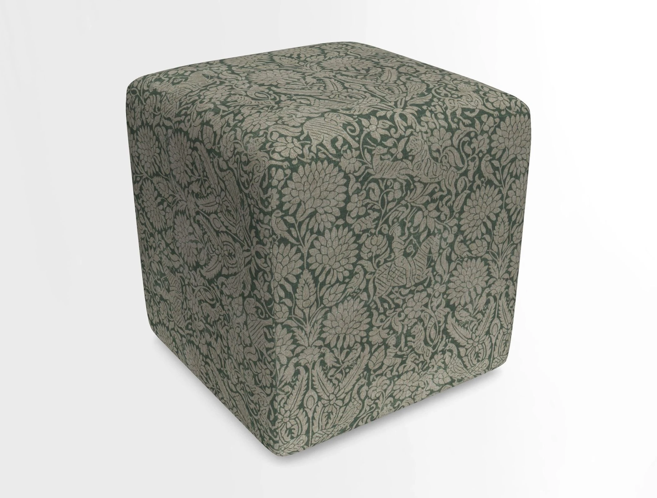 Cube Footstool in Peruvian homespun fabric