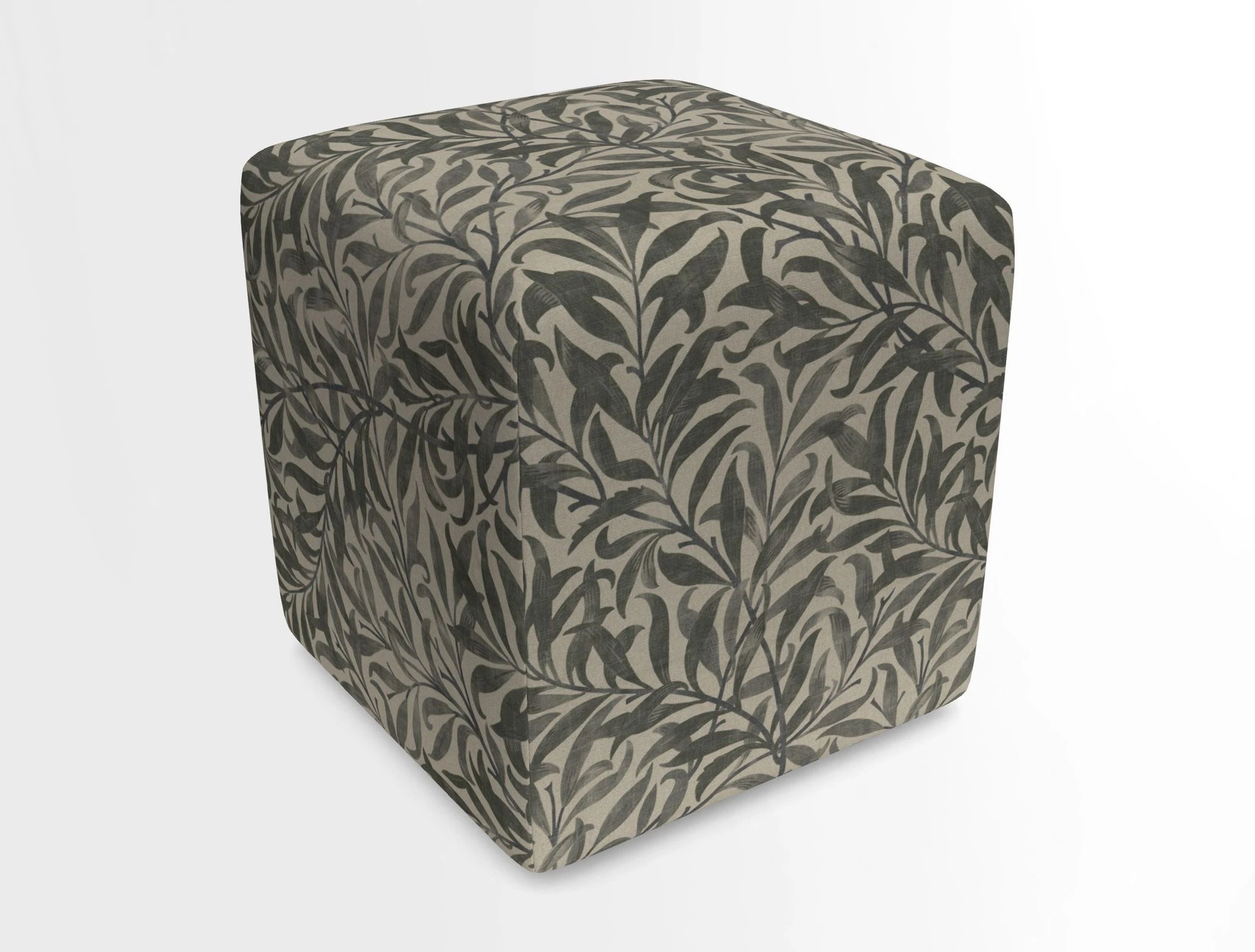 Cube Footstool in Peruvian homespun fabric