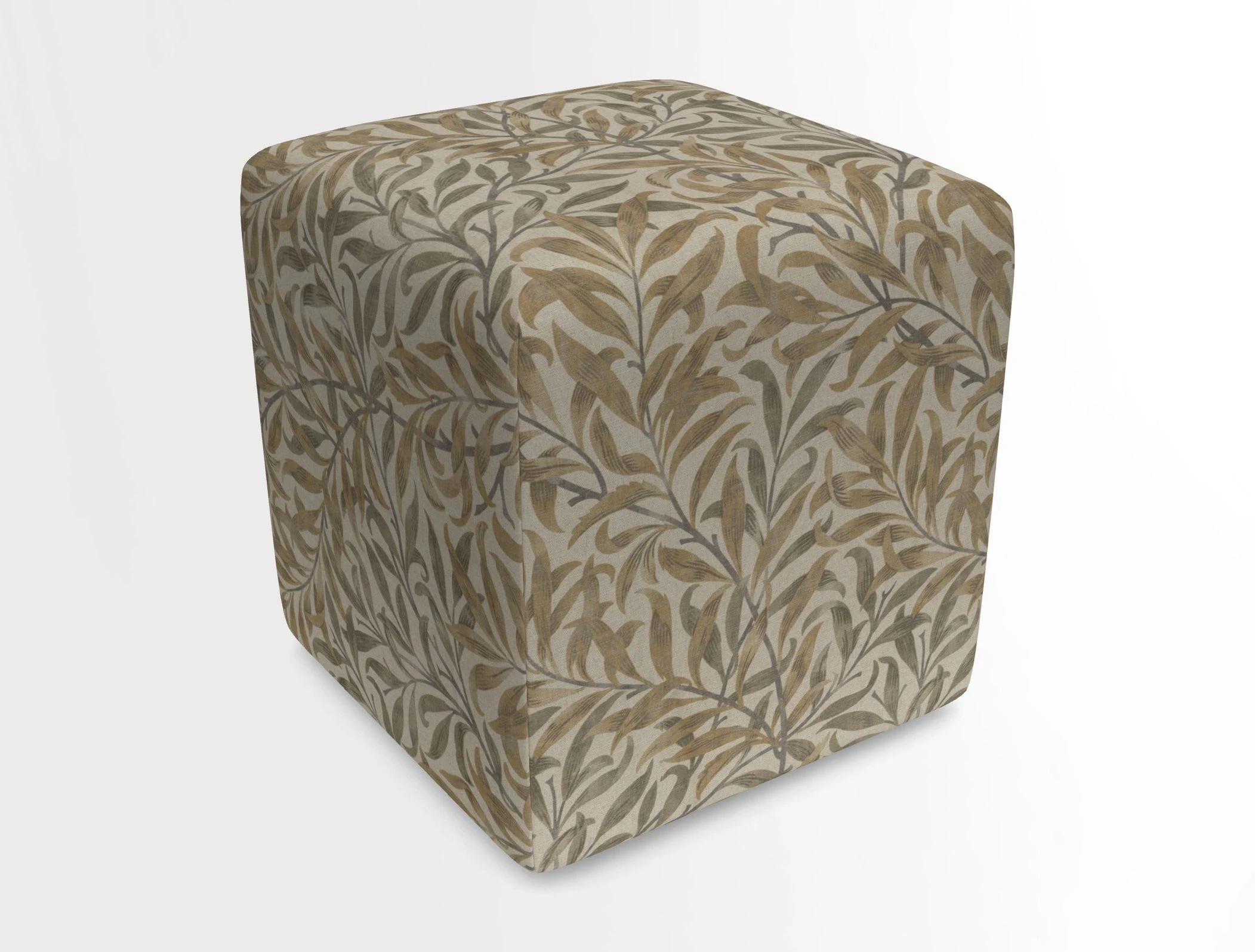 Cube Footstool in Peruvian homespun fabric