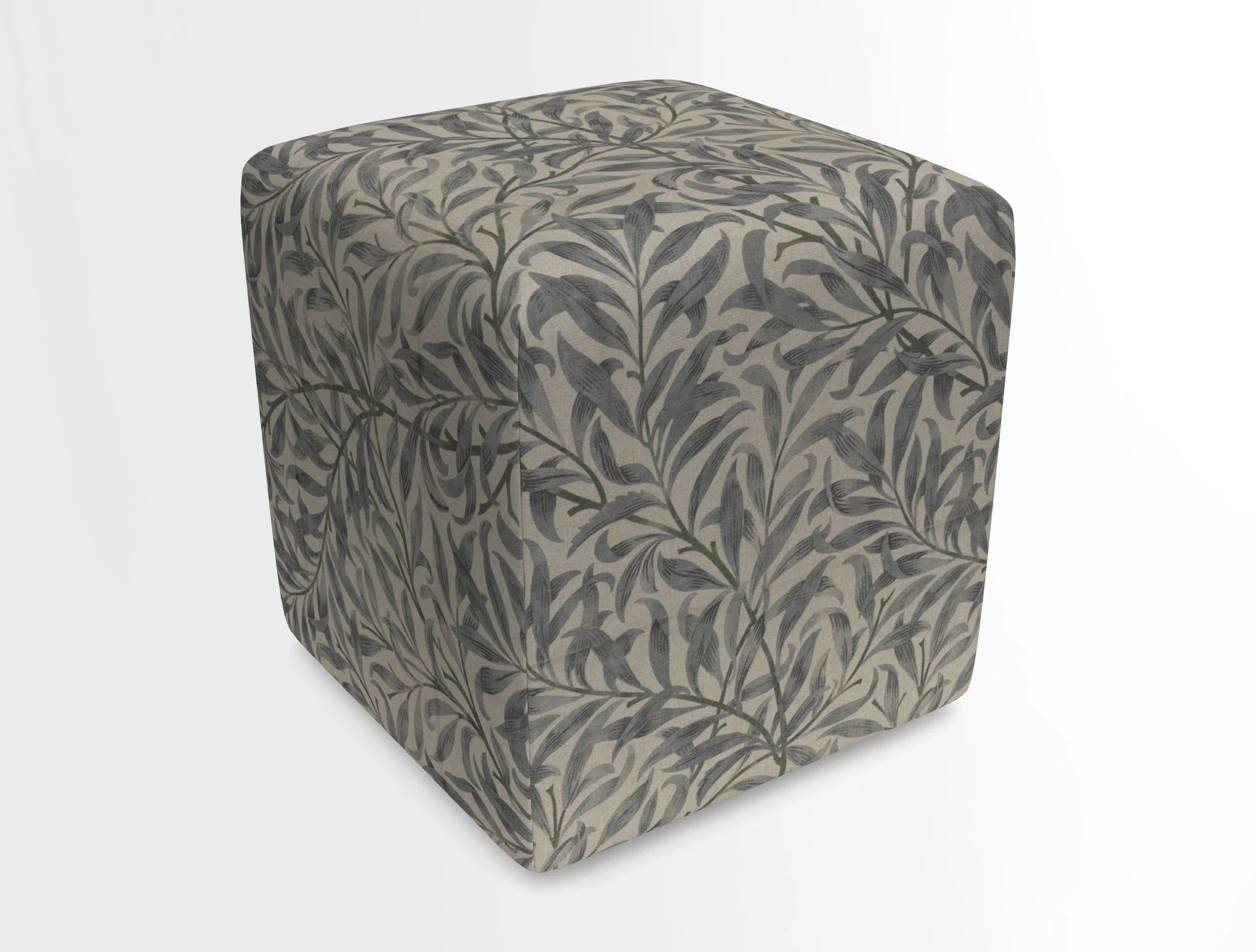 Cube Footstool in Peruvian homespun fabric