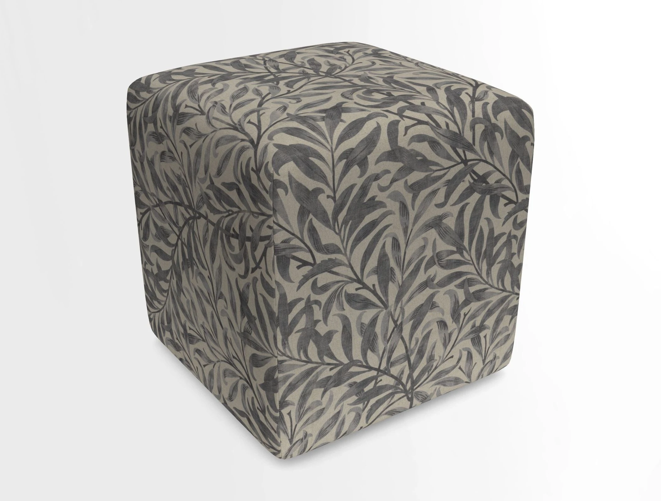 Cube Footstool in Peruvian homespun fabric