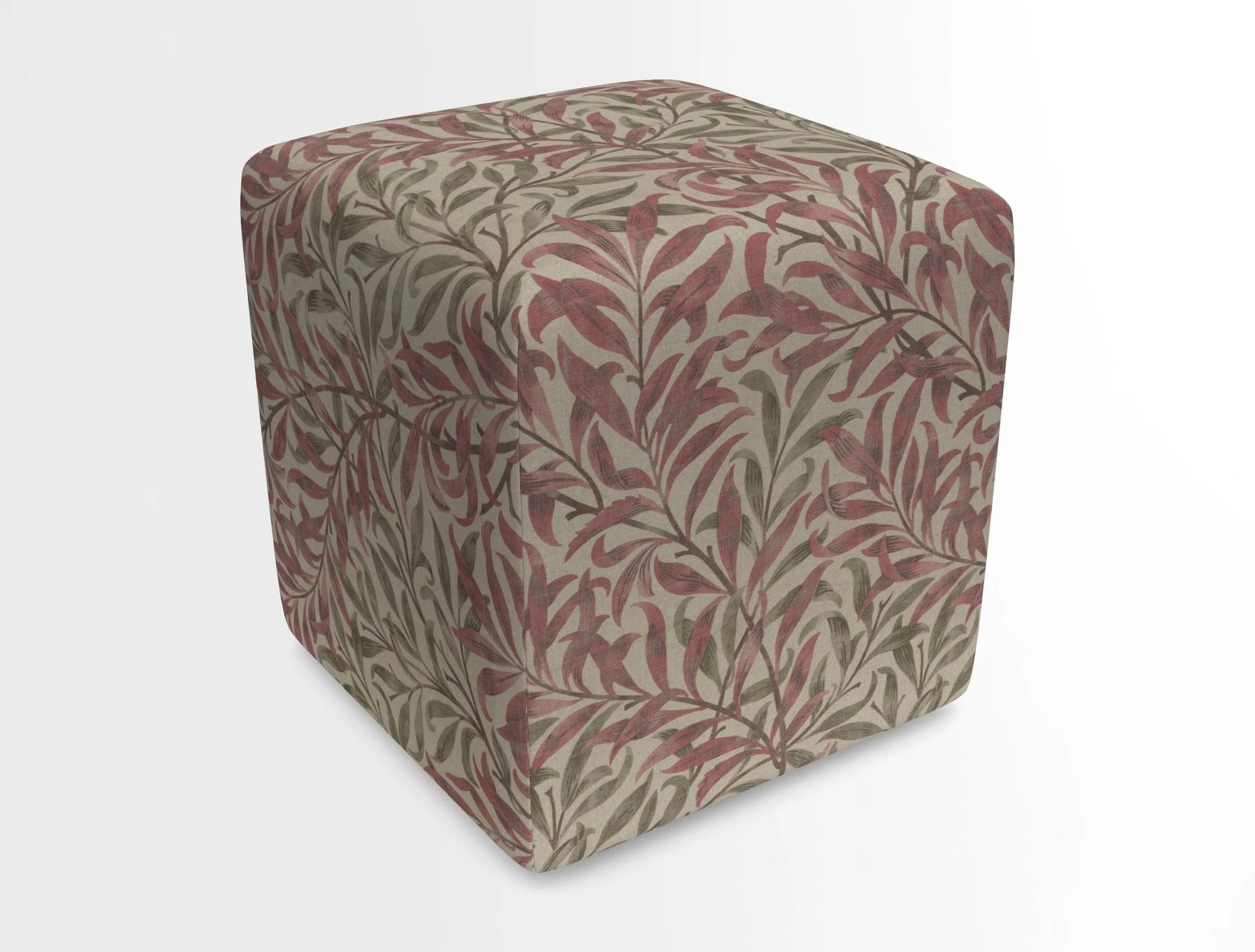 Cube Footstool in Peruvian homespun fabric