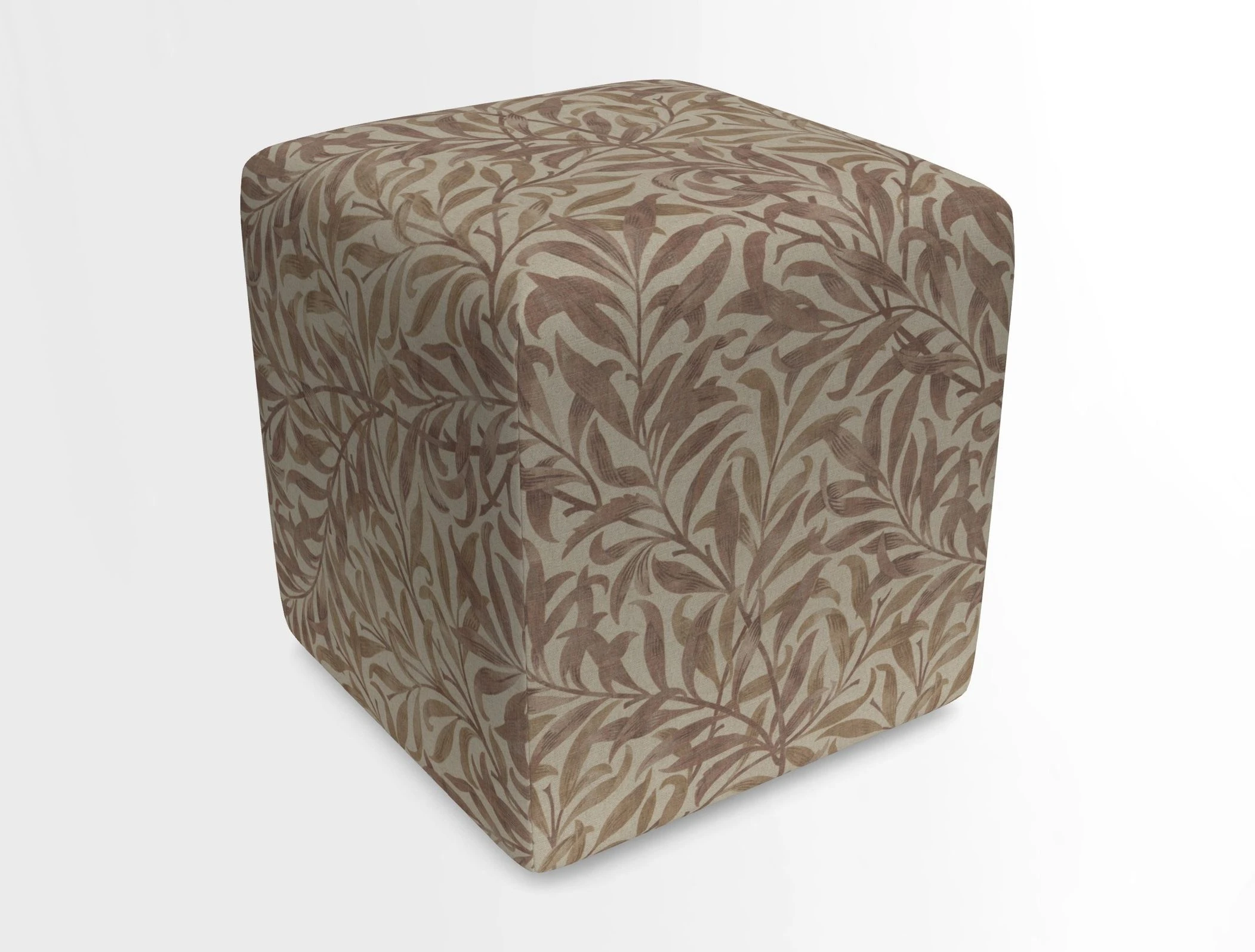 Cube Footstool in Peruvian homespun fabric