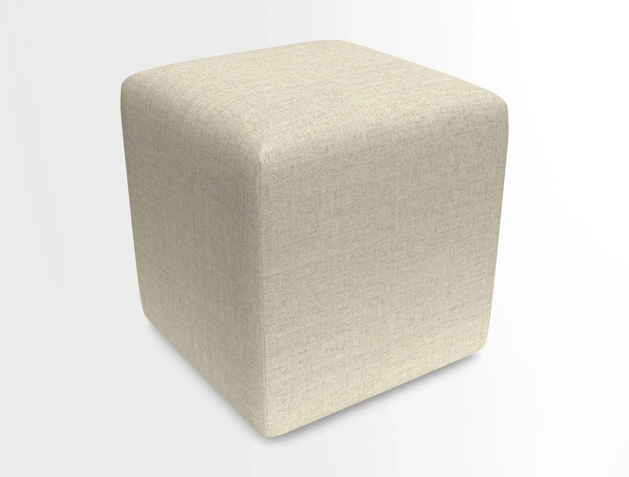 Cube Footstool in Peruvian homespun fabric