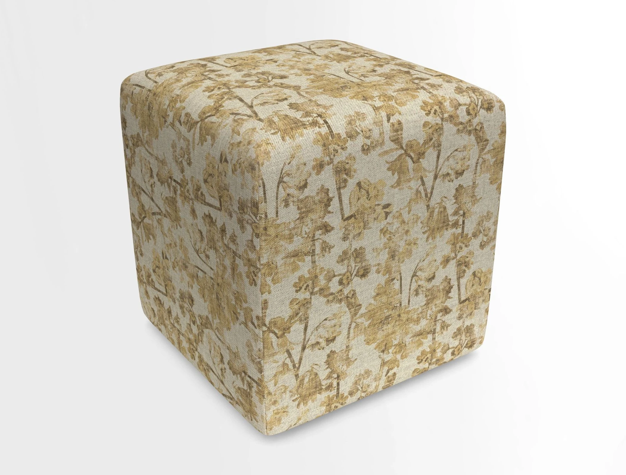 Cube Footstool in Peruvian homespun fabric