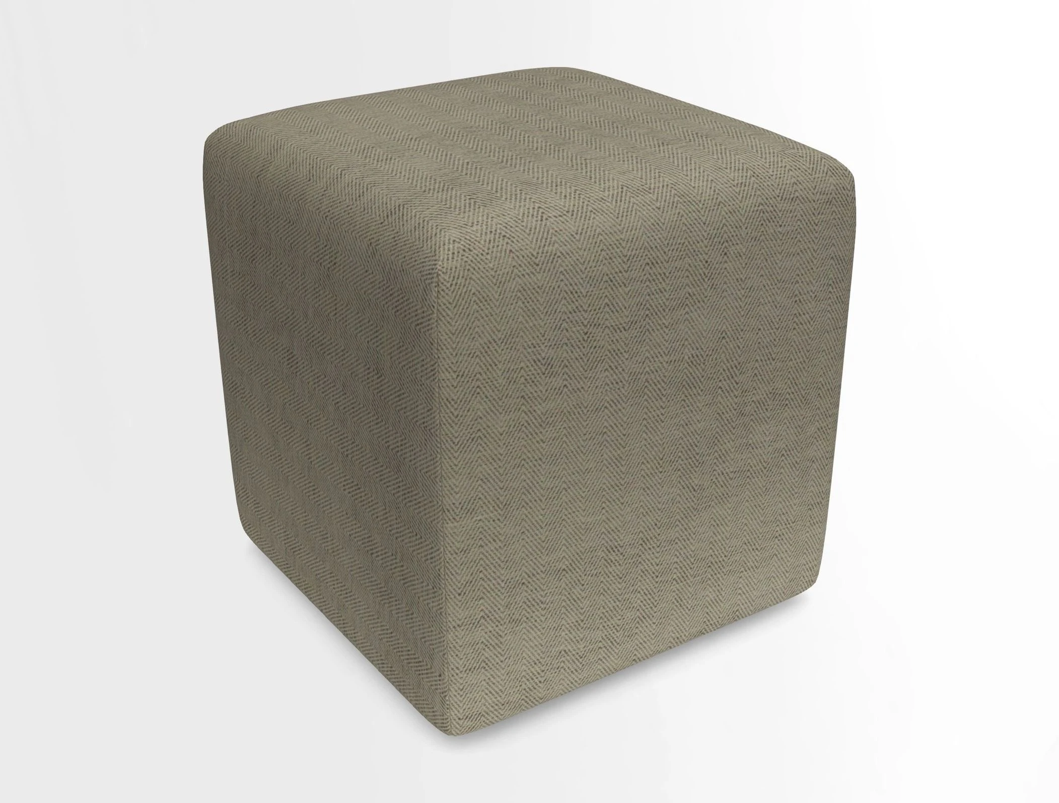 Cube Footstool in Peruvian homespun fabric