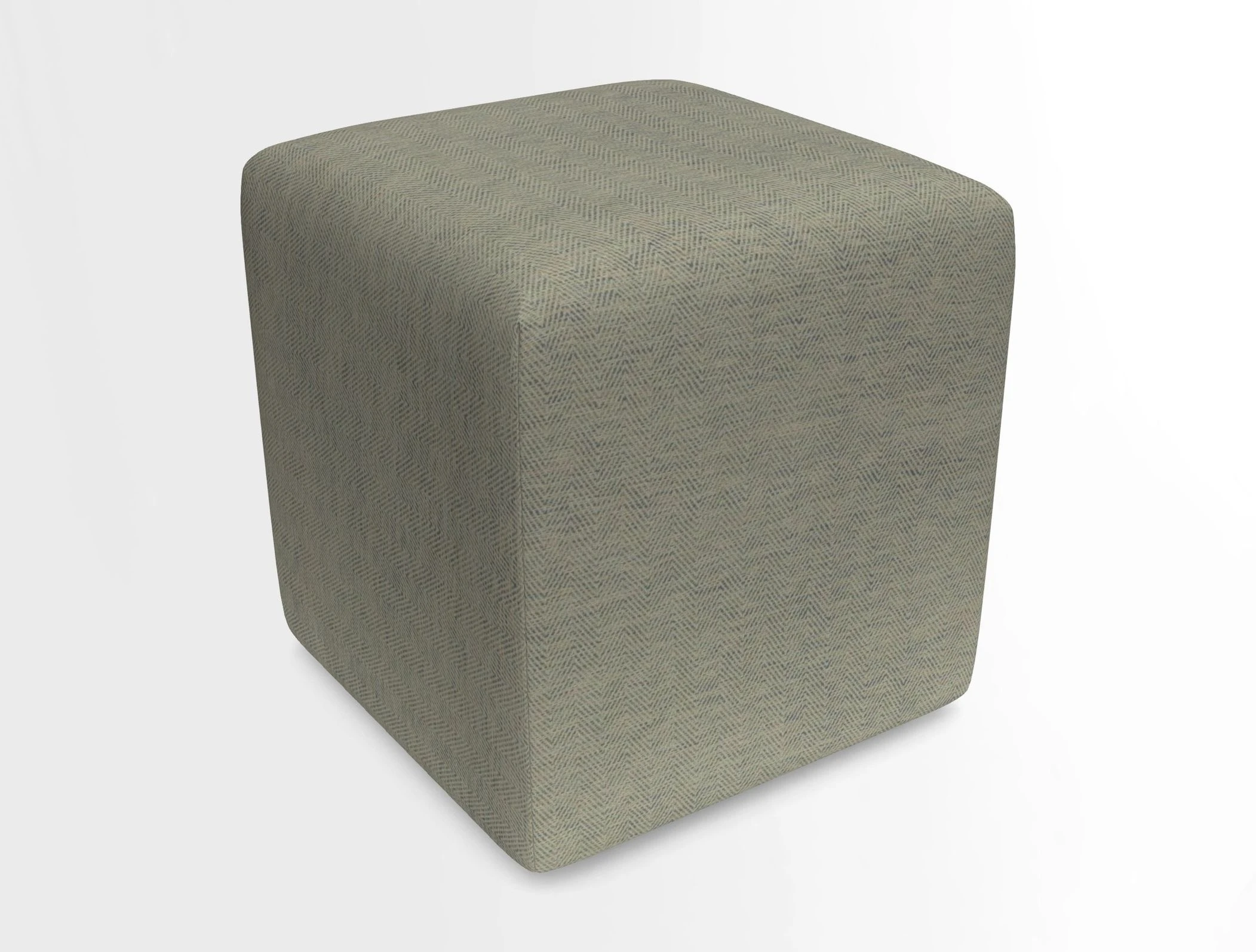 Cube Footstool in Peruvian homespun fabric