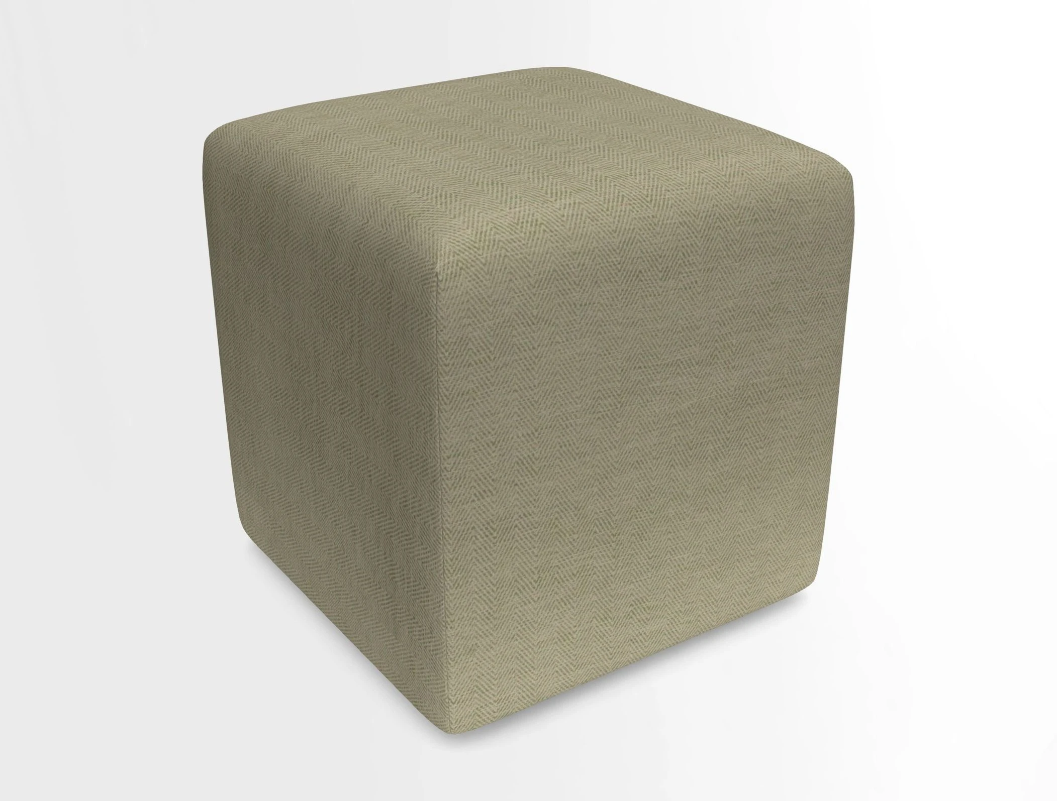 Cube Footstool in Peruvian homespun fabric