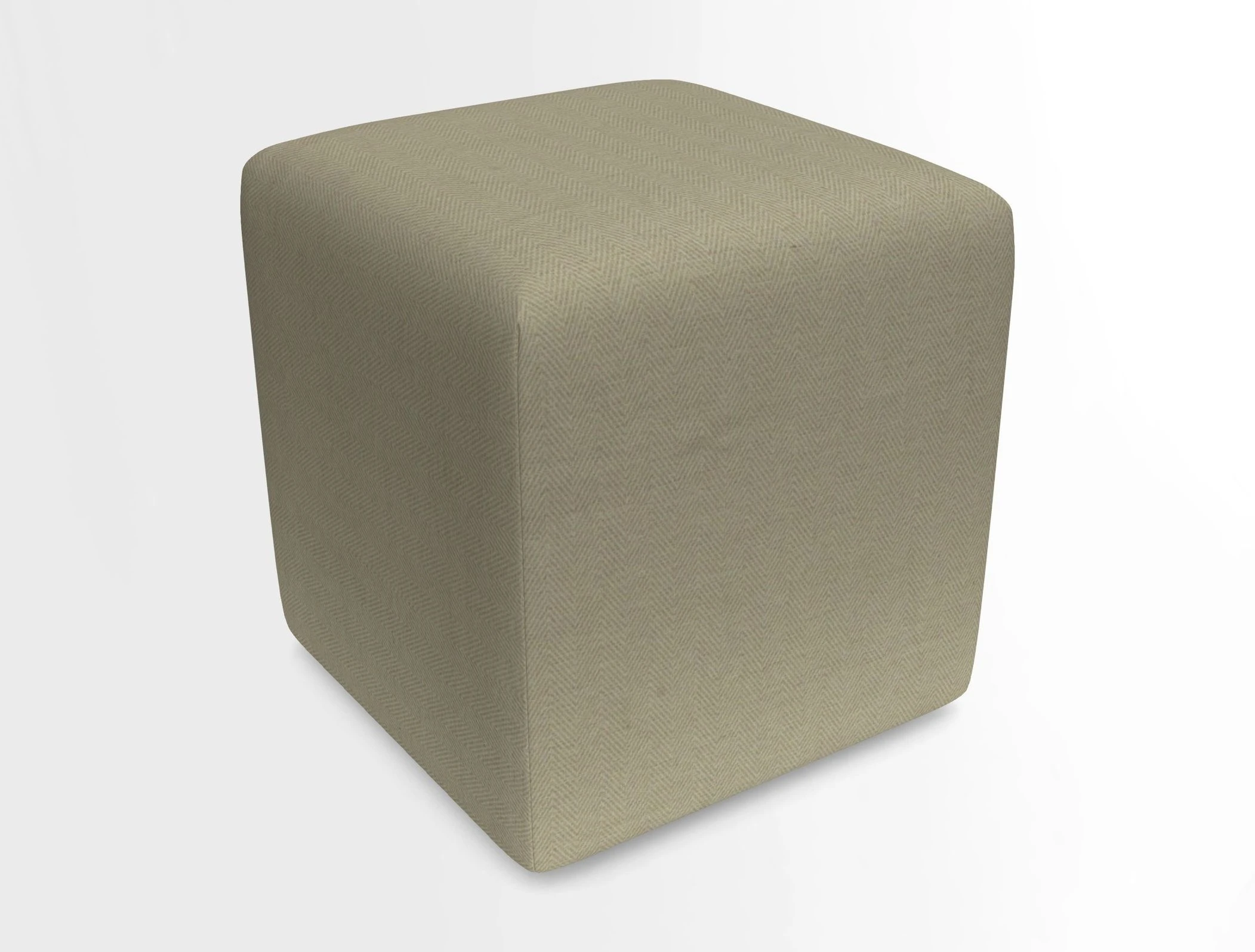 Cube Footstool in Peruvian homespun fabric