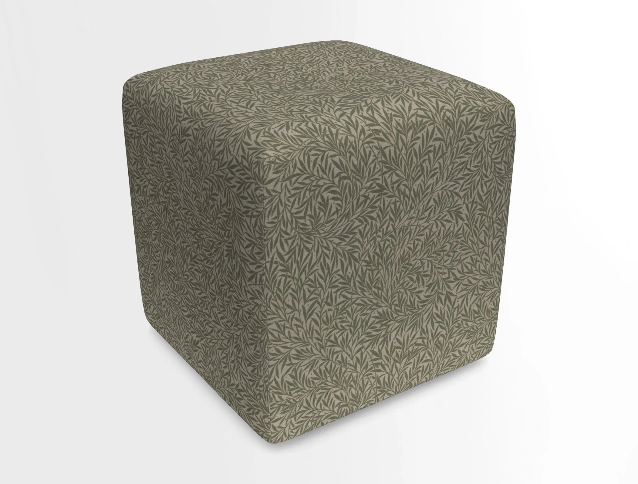 Cube Footstool in Peruvian homespun fabric