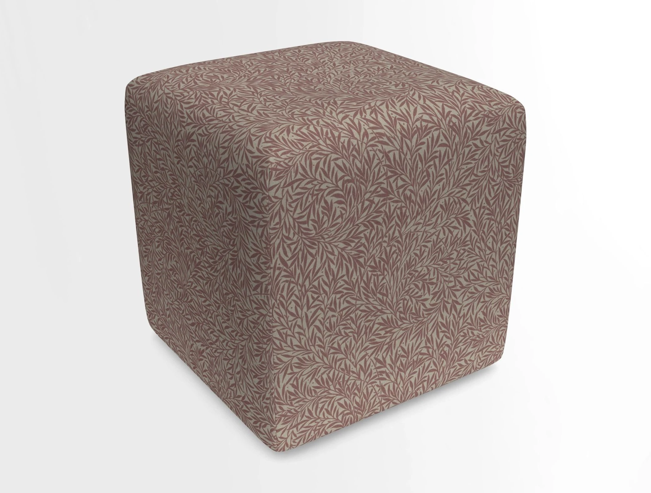Cube Footstool in Peruvian homespun fabric