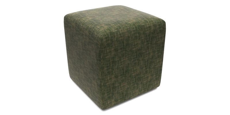 Cube Footstool in Peruvian homespun fabric