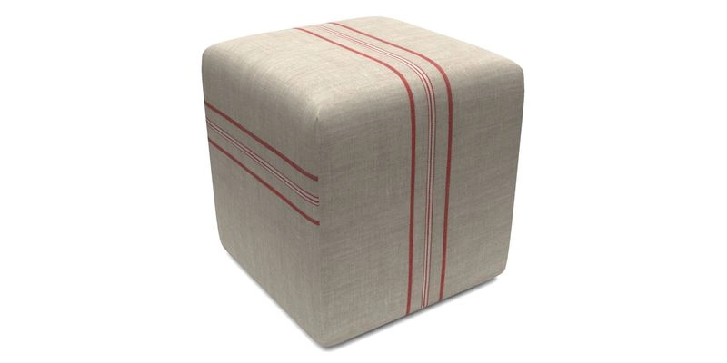 Cube Footstool in Peruvian homespun fabric