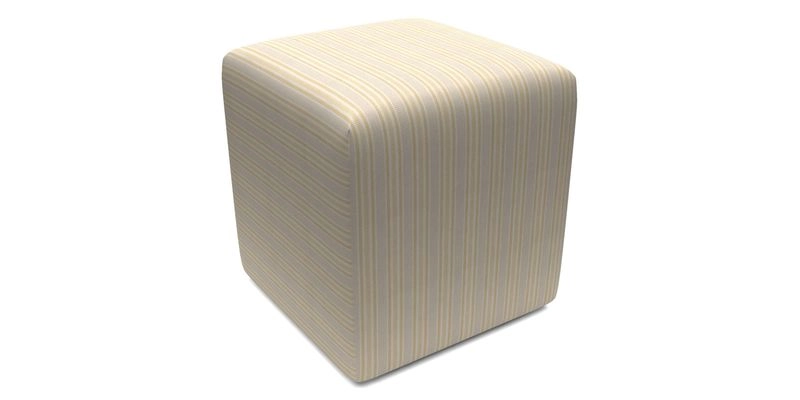 Cube Footstool in Peruvian homespun fabric