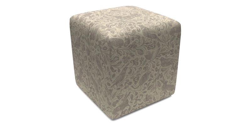 Cube Footstool in Peruvian homespun fabric