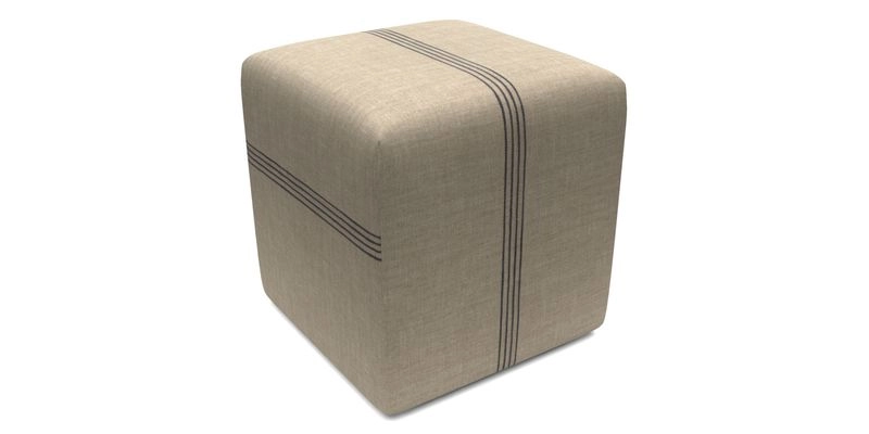 Cube Footstool in Peruvian homespun fabric Cube Footstool in Peruvian homespun fabric