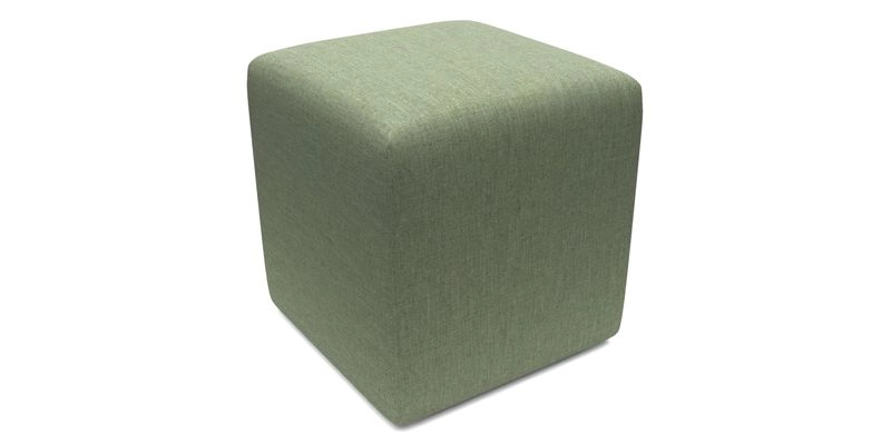 Cube Footstool in Peruvian homespun fabric
