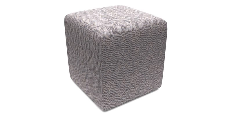 Cube Footstool in Peruvian homespun fabric