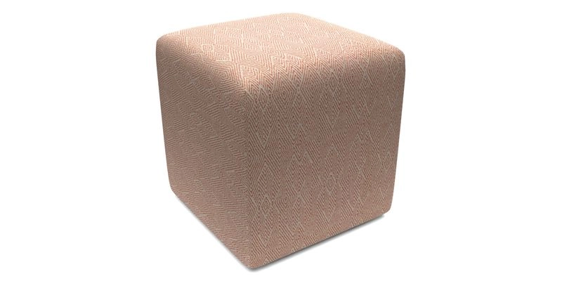 Cube Footstool in Peruvian homespun fabric