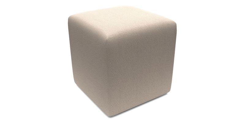 Cube Footstool in Peruvian homespun fabric