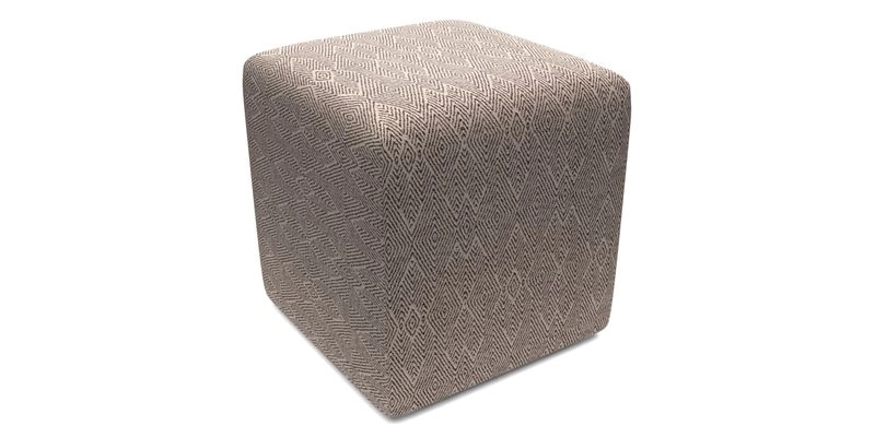 Cube Footstool in Peruvian homespun fabric