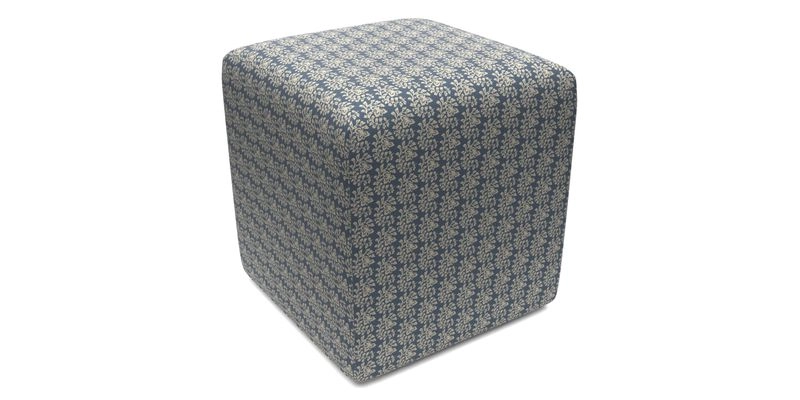Cube Footstool in Peruvian homespun fabric