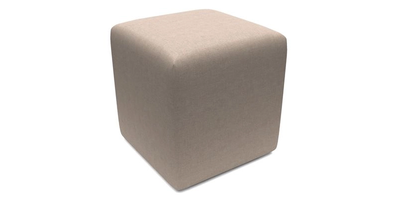 Cube Footstool in Peruvian homespun fabric