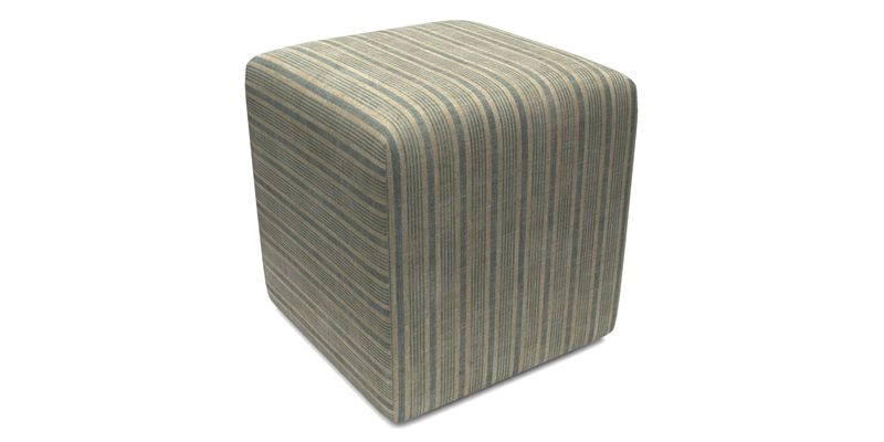 Cube Footstool in Peruvian homespun fabric