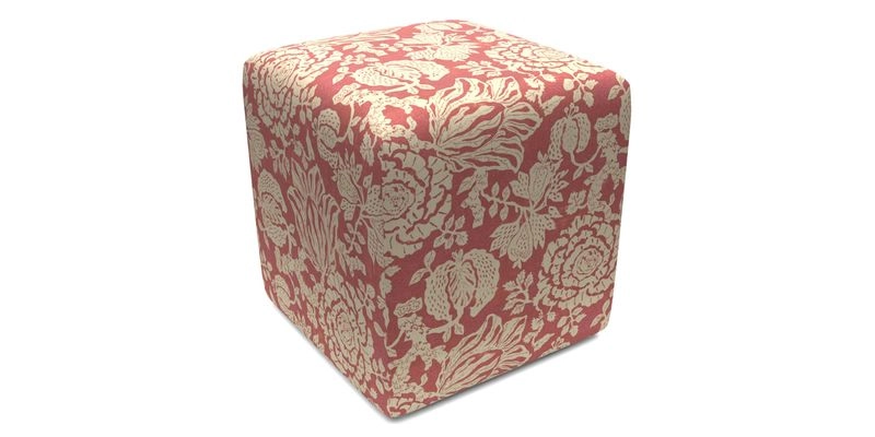 Cube Footstool in Peruvian homespun fabric