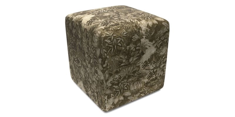 Cube Footstool in Peruvian homespun fabric Cube Footstool in Peruvian homespun fabric