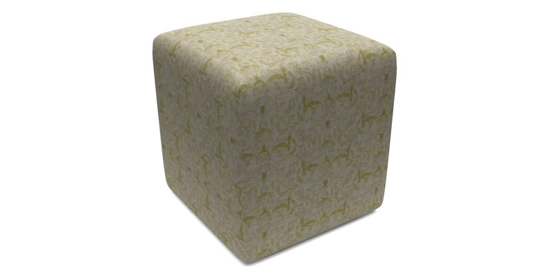 Cube Footstool in Peruvian homespun fabric
