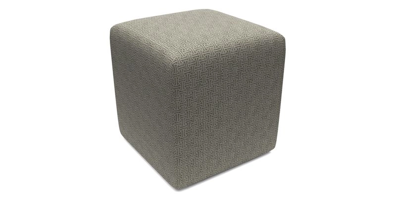 Cube Footstool in Peruvian homespun fabric
