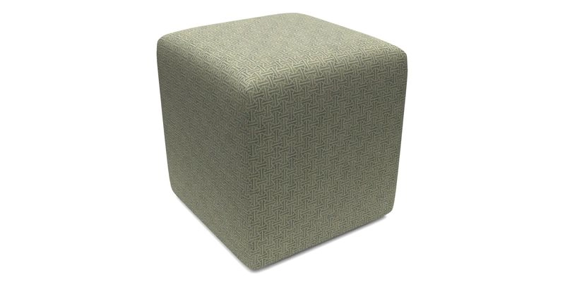 Cube Footstool in Peruvian homespun fabric