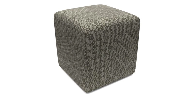 Cube Footstool in Peruvian homespun fabric