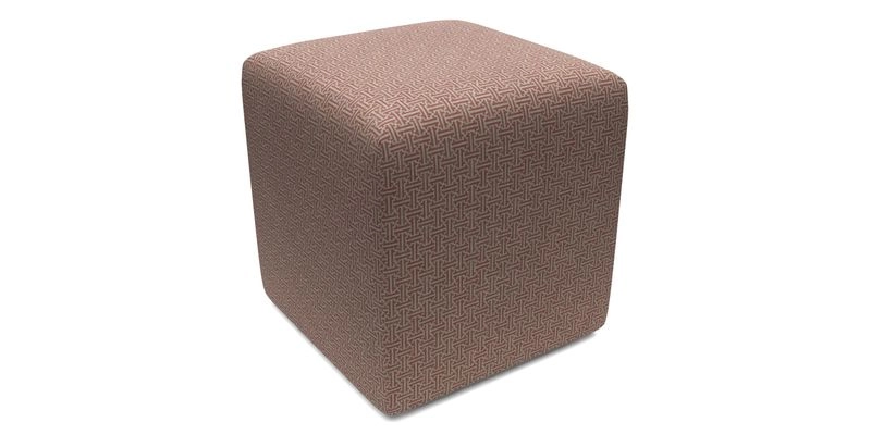 Cube Footstool in Peruvian homespun fabric