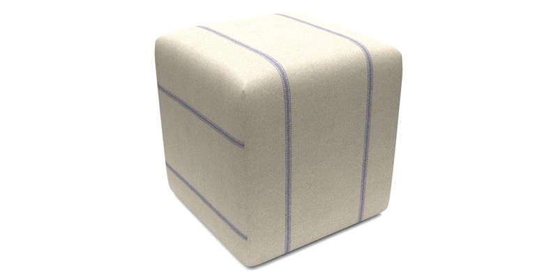 Cube Footstool in Peruvian homespun fabric