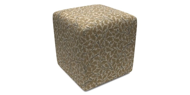 Cube Footstool in Peruvian homespun fabric