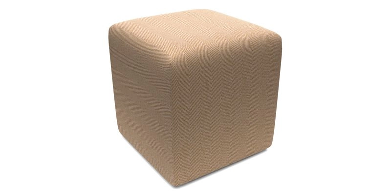 Cube Footstool in Peruvian homespun fabric