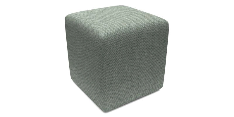Cube Footstool in Peruvian homespun fabric