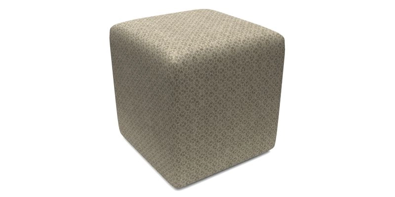 Cube Footstool in Peruvian homespun fabric