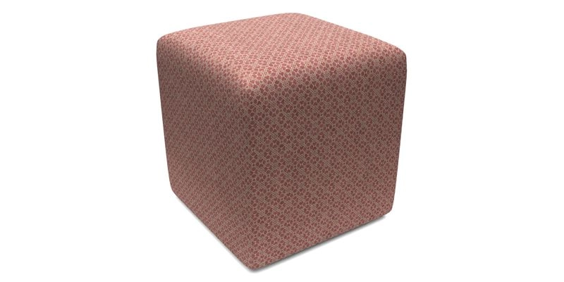 Cube Footstool in Peruvian homespun fabric